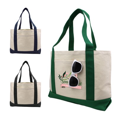 New! Large Canvas Cotton Boat Tote