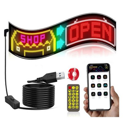 FlexGlowSign 15''x 4'' Programmable Flexible LED Sign with Wireless App Control