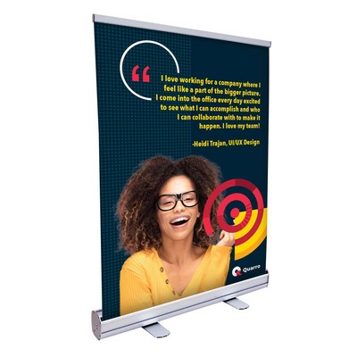 24" Economy Tabletop Retractor Kit (No-Curl Opaque Fabric)